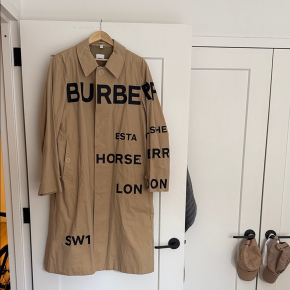 Burberry Other - Burberry Beige Trench Coat with Black Lettering